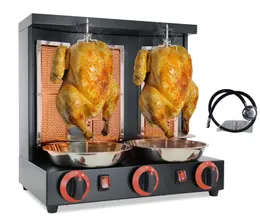 Automatic Barbecue Turkey Doner Kebab Machine Constant Temperature Shawarma Roasters Rotisserie Ovens Gas LPG Propane