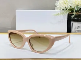 أزياء Cat Eye Sunglasses Womens Designer Modern Trend Disporative Actate Acetate Frames Apricot Pink UV400 Beach Outdoor Summer Shays for Young Frmale