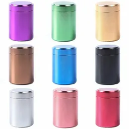 Mini Solid Color Boxes Lufttät lukt Proof Container Aluminium Herb Stash Can Metal Sealed Tea Jar Storage Box