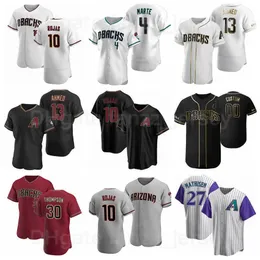 Baseball 10 Josh Rojas Jerseys 30 Trayce Thompson 27 Wyatt Mathisen 19 VanMeter 13 Nick Ahmed All Stitched Black White Red Grey Pinstripe Cooperstown Man Youth Woman