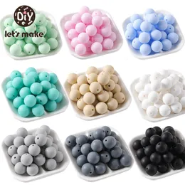 Låt oss göra 100st Perle Silicone Pärlor 15mm Baby Teether Round Food Grade DIY BPA GRATIS 220507