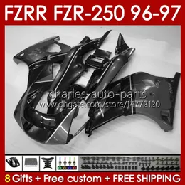 Fairings For YAMAHA FZRR FZR 250R 250RR FZR 250 R RR FZR250R 1996 1997 Body 144No.87 FZR-250 FZR250 R RR 96 97 FZR250RR FZR250-R FZR-250R 96-97 Bodywork Kit glossy grey
