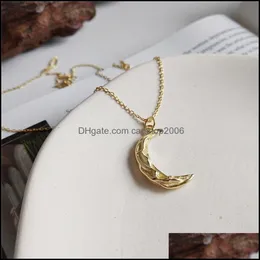 Colares pendentes pingentes j￳ias s￳lidas 925 esterlina sier prega colar lua de lua corea design criativo de ouro para mulheres ymn157 gota del
