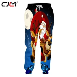 Mens 3D Printed Lovely Santa Claus And Elk Clothing Trend Man Pants Christmas Moon Pattern Loose 6XL Sweatpants 220623