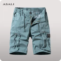 Multi Pocket Cargo Shorts for Men Summer Casual Cotton Short Pants Streetwear Hip Hop Sports S Märke 220715