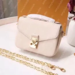 Vintage Leather Mini Messenger Bag With Chain Strap And Metal ...