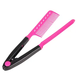 V Type Hair Brushes Washable Folding Hair Straightener Comb DIY Salon Hairdressing Brush Styling Tools