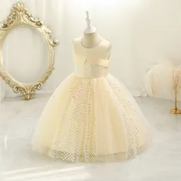 Neue Kinder Prinzessin Ballkleid Blumenmädchenkleid für Hochzeit Pailletten ärmellose Nähte Mädchen Rock Ballkleider