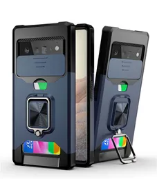 Case di telefonia mobile scorrevole incorporate per il supporto per armatura posteriore del cavalletto Protettore per Google Pixel 7 7Pro 6 6Pro 6A 5A