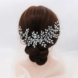 Headpieces vintage guld silver bröllopstillbehör brud huvudbonader glänsande kristall hår kam elegant bankett kvinnor huvudstycken