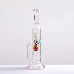 Hopahs Set Glass Bongs Ash Catcher Pink Cartoon Honeycomb Hookah Pipe Oil Rig Pipe Ice Trap Classic Cigarette Gun Full Height 13 Inches