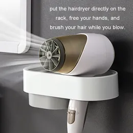 No Punching Bathroom Storage Rack Organization Heavy Duty Hole-free Hair Dryer Rack Keep Tidy Soporte Para Secador De Pelo Sin Agujeros