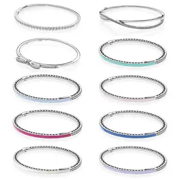 NEW 100% 925 Sterling Silver Drop gum bracelet Clear CZ Charm Bead fit pendant DIY crystal Bracelets The factory wholesale AA220315