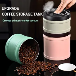 Förseglad kaffeböna Förvaringsbehållare Vakuum 750/1100/1600 ml Cereals Candy Tea Håll färskt kapsel Tank för kaffe lufttät Jar CX220413