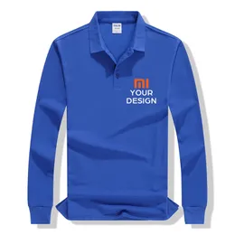 Men Breathable Cotton Slim Polo Shirts Long Sleeve Camiseta Fashion Female Male Custom Printing Text Company Uniform 220714