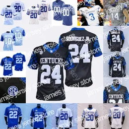 Nova camisa de futebol de Kentucky Wildcats personalizada Randall Cobb Josh Ali Will Levis Beau Allen Rodriguez Jr. Michael Drennen II Robinson