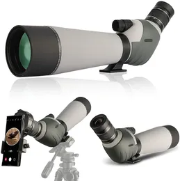 20-60x80 Spotting Scope Waterproof Dual Focusing Zoom BAK4 Fully Multi Coated 45 Degree Angled Eyepiece for Bird Watching