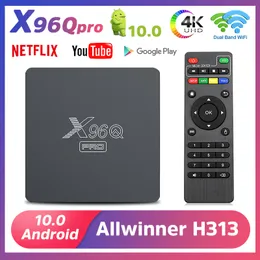 X96Q Pro Android 10.0スマートテレビセットトップボックスAllWinner H313 Quad Core 2.4G5GHzデュアルWiFi 4K HDRメディアプレーヤー