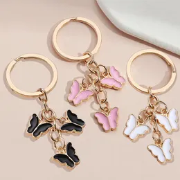 Keychain fofo colorido colorido de borboleta -chave de esmalte dos animais voadores de animais de vôo chaves para mulheres para meninas, acessórios de bolsa para joias feitas à mão