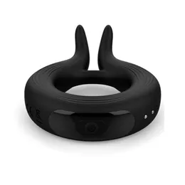 Controle remoto de massageador adulto Penis vibratório Ring Vibrator Silicone Cock Erection Lock Massagem Dick Brinquedos adultos para homens