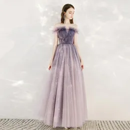 Bridesmaid Dresses Elegant Long Wedding Party Dress Plus Size Pink Purple Tulle Robe Soiree Cheongsam Ethnic Clothing