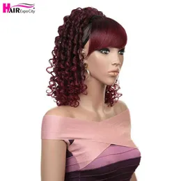 12''Fake Hair Kinky Curly Pferdeschwanz Clip-in-Extensions Schwanz synthetischer Kordelzug s Expo City 220610