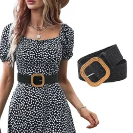 Belts Without Holes For Men Women Belt Straw Woven Elastic Stretch Wide Waist Dresses With Buckle Blue Judo BeltBelts