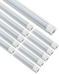 예수 T8 LED 튜브 라이트 D 모양 8 피트 90W 차가운 흰색 투명한 커버 상점 차고 사무실 조명 6 팩