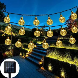 Cuerdas LED 9,5 m bola de cristal luz Solar al aire libre IP65 cadena impermeable lámparas de hadas jardín guirnaldas Navidad boda DecorLED LED
