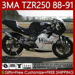 Bodys Kit For YAMAHA TZR-250 TZR 250 TZR250 R RS RR 88-91 Bodywork 115No.24 YPVS 3MA TZR250R 88 89 90 91 TZR250-R Black west TZR250RR 1988 1989 1990 1991 MOTO Fairings