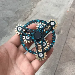 EDC 9 Gears Metal Hand Spinner Högkvalitativ kopparfidget Aluminiumlegering S rostfritt stål R188 Lager Vuxen leksak 220505