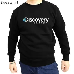 Felpa moda Trendy Cool Top da uomo Discovery Channel in cotone nero con cappuccio 220406