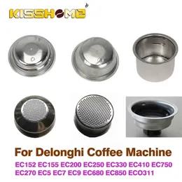 Cesta de filtro de café de 51mm de una o dos capas para máquina de café Delonghi, tazón de polvo Universal, accesorio de café semiautomático 210326