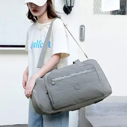 Duffel Bags Waterproof Nylon Women Travel Bag Multiple Pockets Sports Shoulder Independent Shoe Library Crossbody Handbags 2022