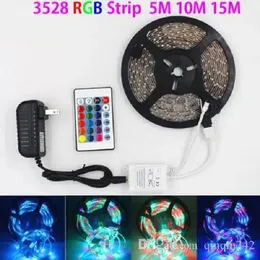 SMD 3528 5 متر 10 متر 15 متر 300LED RGB LED قطاع الضوء للماء الإضاءة في الهواء الطلق متعدد الألوان