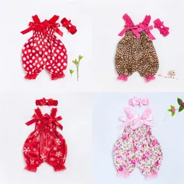 New Girls Summer Backless Romper Baby Lace-up Bloomer Jumpsuit Infant Easter Print Polyester Newborn Photography Costumes Props 976 E3