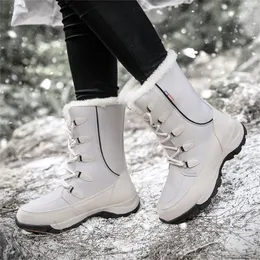 Tuinanle Women Winter Boots New Fashion Waterproof Black Cloth Shoes Hot Ware Warm Snow Boots Women MidCalf Booties 201028