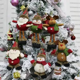 Weihnachtsdekorationen Weihnachtsmann Santa Claus Snowman Rentier Plüsch Puppe Anhänger Baum Ornament Home Xmas Dekoration Geschenklistmas