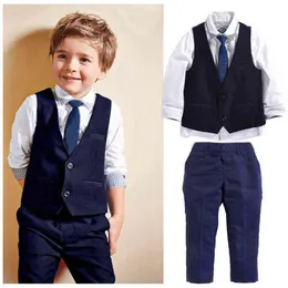 Citgeett gentleman костюм Tops Tops Proote Vest Teal Take Bants 4 штука наряды Beaby Boys Kids осени мод J220711