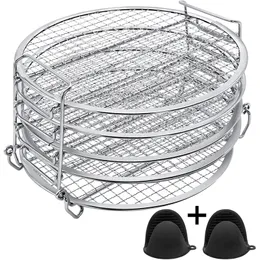 Baking Dishes & Pans Fryer Accessories 5 Tier Grill for Ninja Foodi Dehydration Rack Dried Fruit Stainless Steel Stand Accessorieses W220425