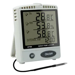 Digital Thermo Hygrometer SD Card Data Logger AZ87799 External Temperature Probe Desktop Dual Temperature Recorder