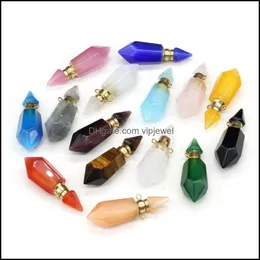 Charms Jewelry Findings Components Natural Semi Precious Per Mini Bottle Car Air Freshener Separate Bottling For Diy Making Necklaces Brac