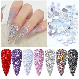 God kvalitet SS4-SS16 Crystal Färgglada Flat Back Lim På Kristallstenar / Non hotfix Rhinestones för Nail Art Y220408