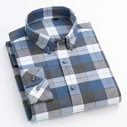 Camicie eleganti da uomo Camicia a maniche lunghe in puro cotone di alta qualità per uomo Camicia a quadri casual a quadretti Abbigliamento da uomo Camicia abbottonata slim fitCamicia da uomo