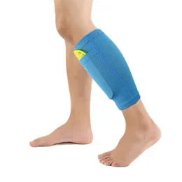 肘膝パッド1ペアフットボールシンガードポケット付きの実用的な脚の袖アダルトサポート靴下ナイロンソリッドカラープロテクターサッカーギア