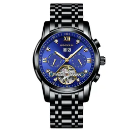 Diamond-inled Tourbillon puste automatyczny zegarek mechaniczny Waterproof Watch Watch Explosion Gift E9