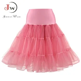 Tulle kjolar mode hög midja pläterad tutu retro vintage petticoat crinoline underskirt faldas saia 220322