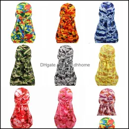 Beanie/Skl Caps Hüte Hüte Schals Handschuhe Mode Accessoires Camouflage Seidige Mütze Beanie Long Tail Hip Hop Outdoor Dho4S