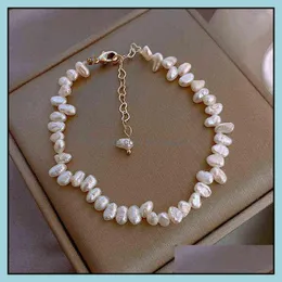Bracelets Womens Freshwater Pearl Bracelet Natural Pure White Korean Fashion Jewelry Daily Necessities 2022 220302 Drop Delivery 2021 Cha