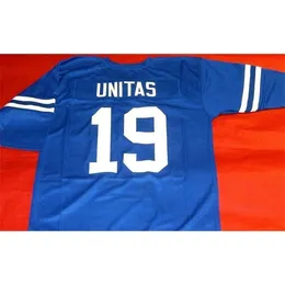 Chen37 Custom Men Youth Women Johnny Unitas Football Jersey Size S-5XLまたはカスタム任意の名前または番号ジャージー